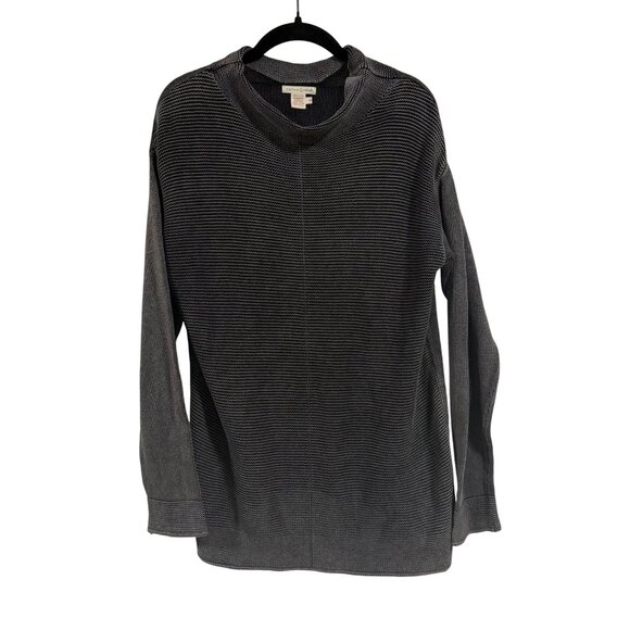Carbon2Cobalt Gray Black Ribbed Sweater Size M - Picture 1 of 7